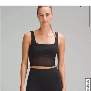 NWT Lululemon Wunder Train Mesh Panel Tank in Black Size 2